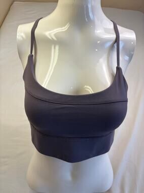 Banana Republic Women's Gray Cross Back Sports Bra Crop Top Size Medium